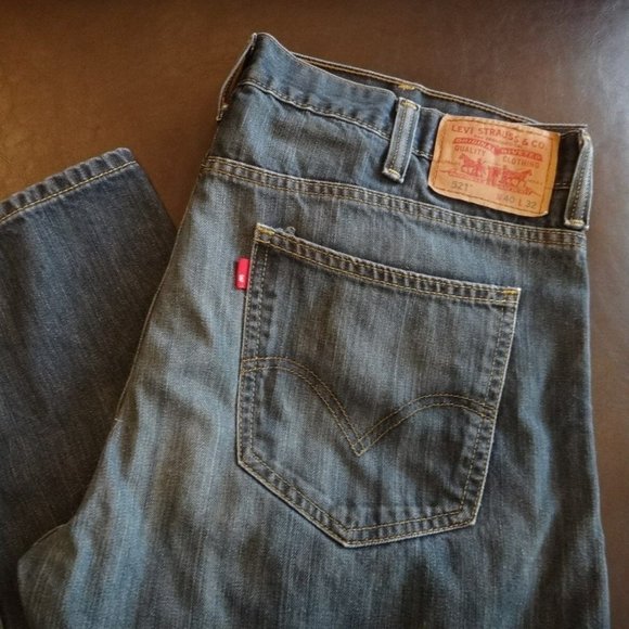 Levis 521 Slim Taper Washed Denim 40x32 